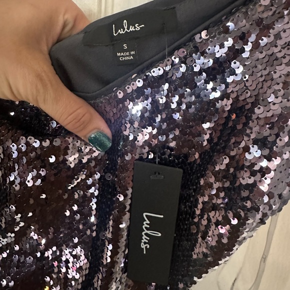 Lulus Charcoal Grey Sequin Bodycon Mini Dress - Picture 6 of 8